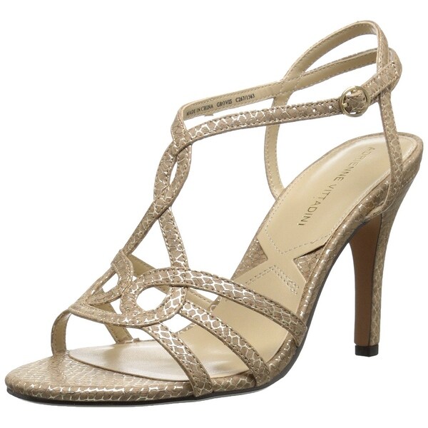 Adrienne Vittadini Womens Grovis Open Toe Casual Ankle Strap Taupe Size 70 Adrienne Vittadini Womens Grovis Open Toe Casual Ankle Strap Taupe Size 70