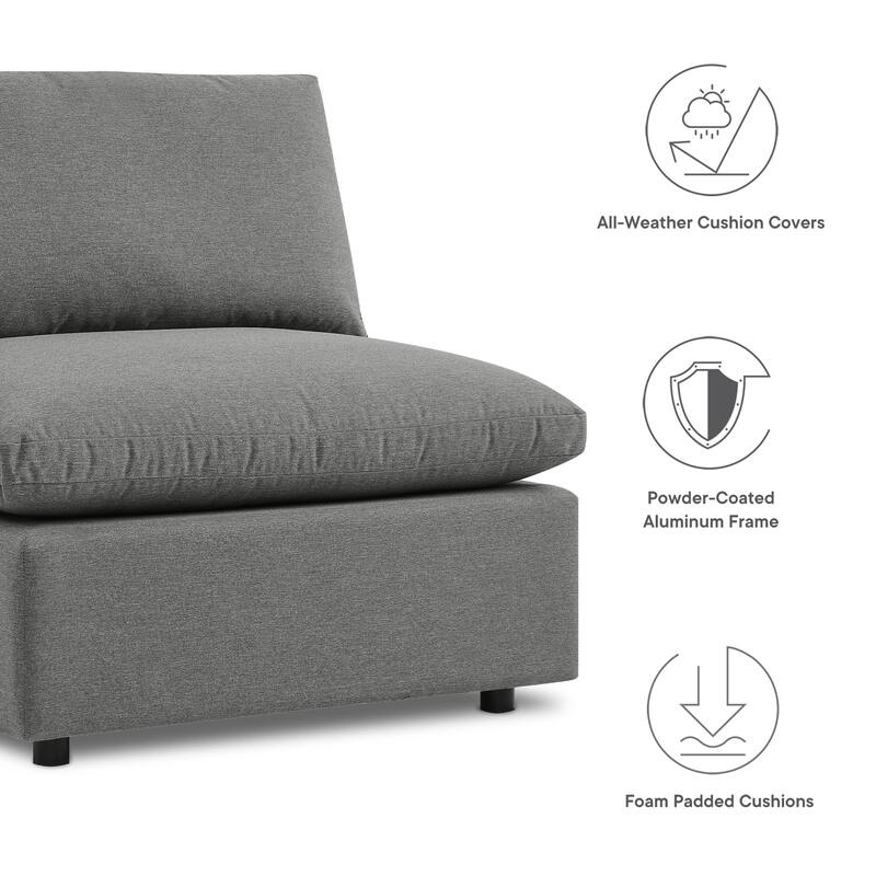 Commix 5-Piece Outdoor Patio Armless Sectional Sofa