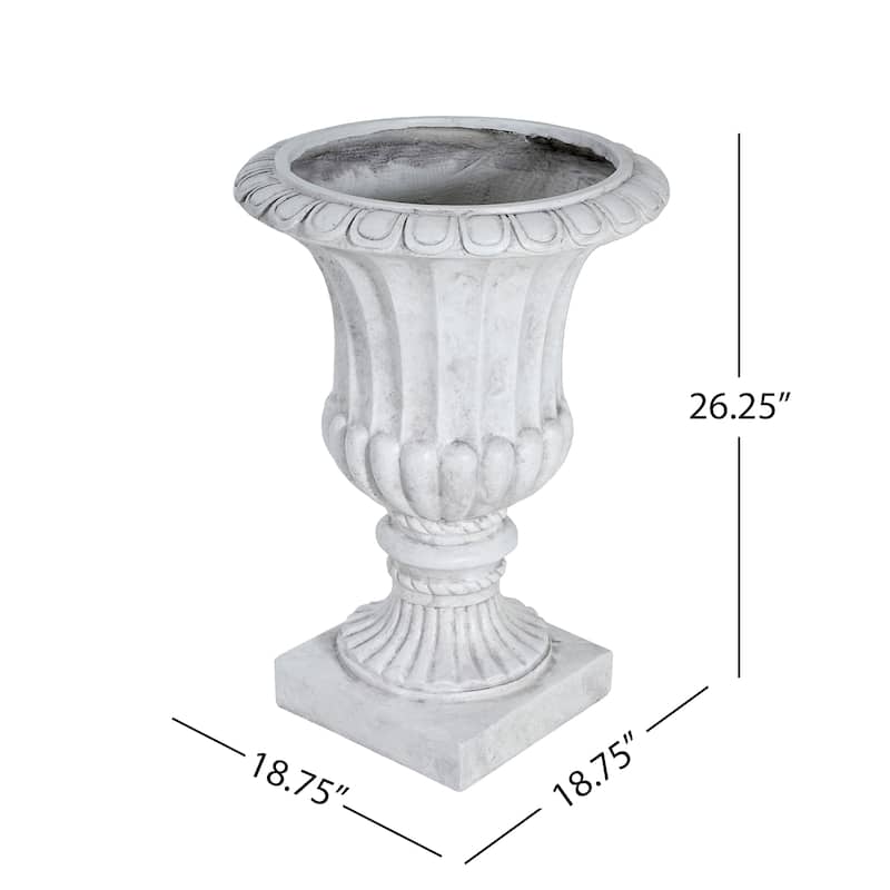 Christopher Knight Home - Valcour Handcrafted Resin Urn Planter with Classic Indoor Outdoor Versatility