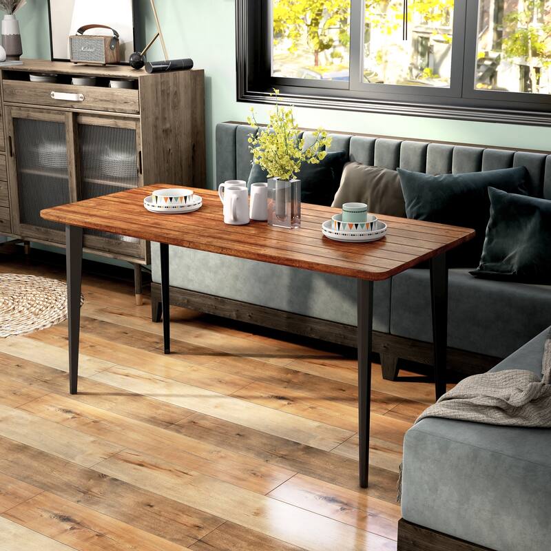 Furniture of America Tommie Mid-century Modern 60-inch Dining Table - Dark Oak