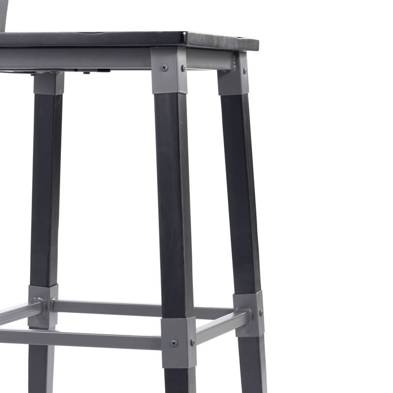 2 Pack Commercial Grade Rustic Industrial Style Wood Dining Barstool
