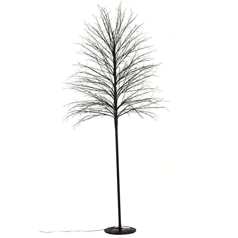 6.75' Pre-Lit Micro Dot Black Artificial Tree, LED Warm White Lights