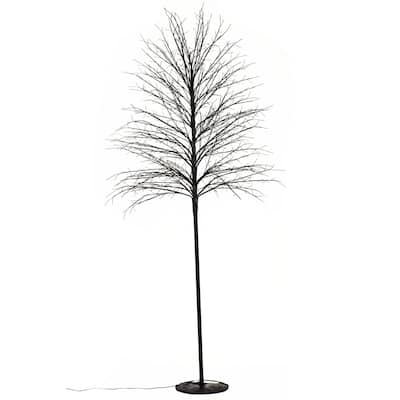 6.75' Pre-Lit Micro Dot Black Artificial Tree, LED Warm White Lights