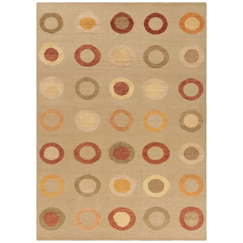 SAFAVIEH Hand-knotted Santa Fe Ghislaine Modern Wool Rug - 6' x 9' - Beige