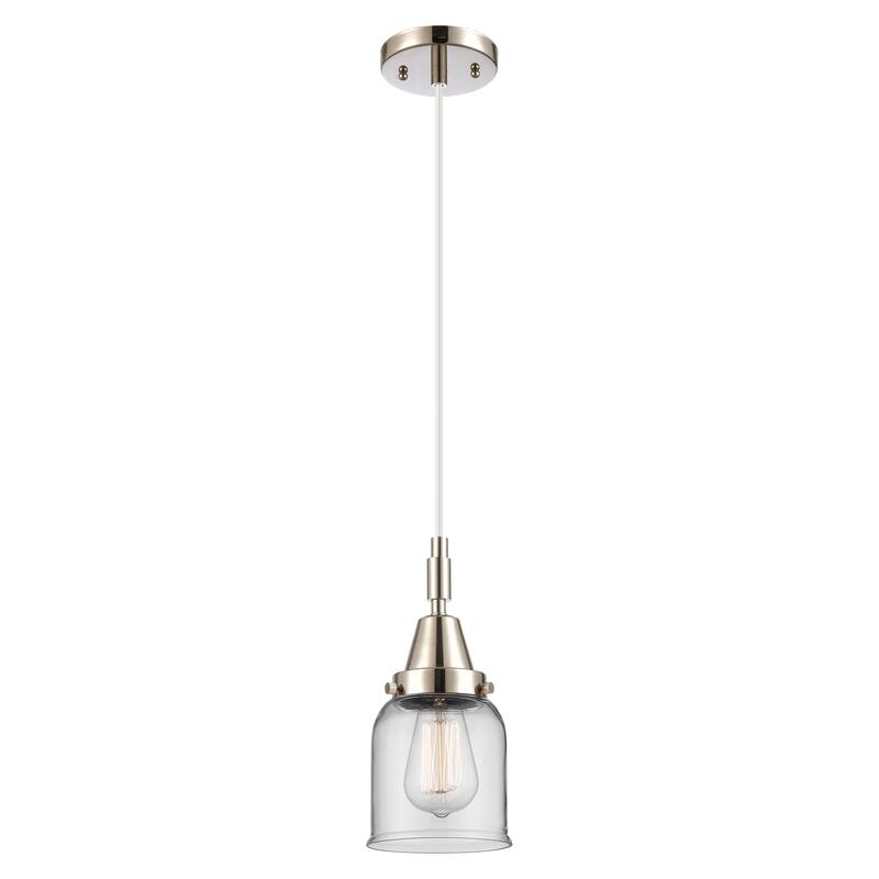 Innovations Lighting Downtown Urban - Caden Bell - 1 Light 5" Cord Hung Mini Pendant - Clear Shade/Polished Nickel