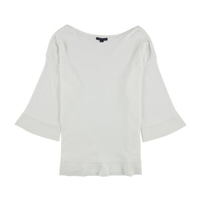 Tommy Hilfiger Womens Flare Sleeve Pullover Sweater,, White, Small