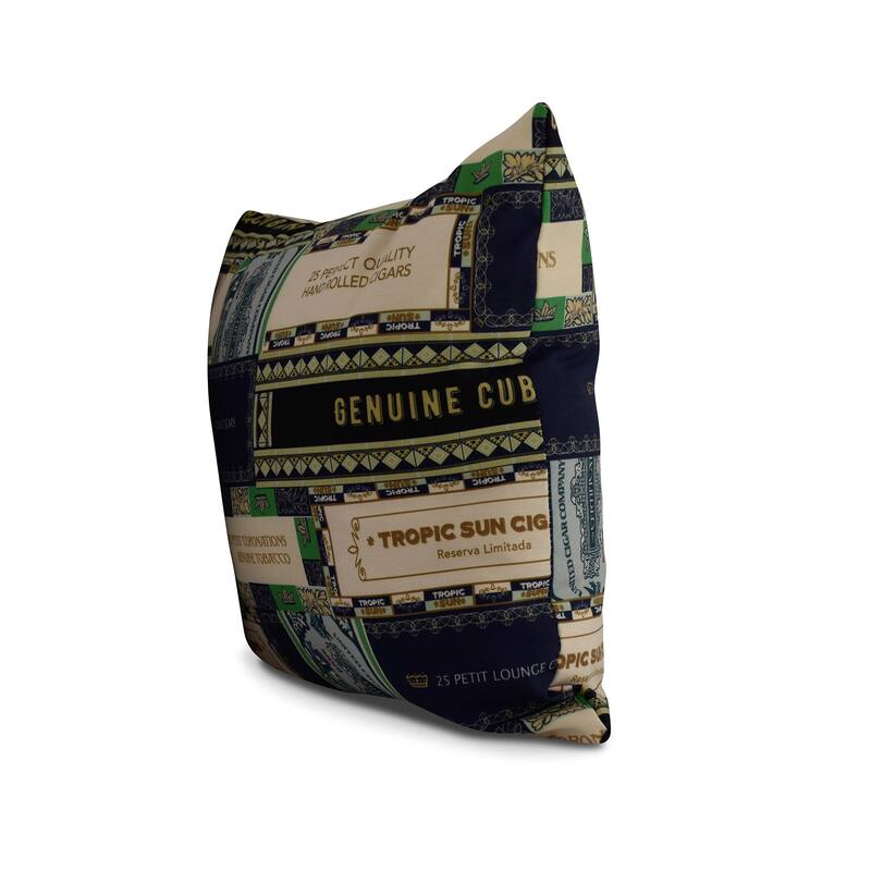 20 x 20 Inch Cigar Box Collage 2 Geometric Print Outdoor Pillow