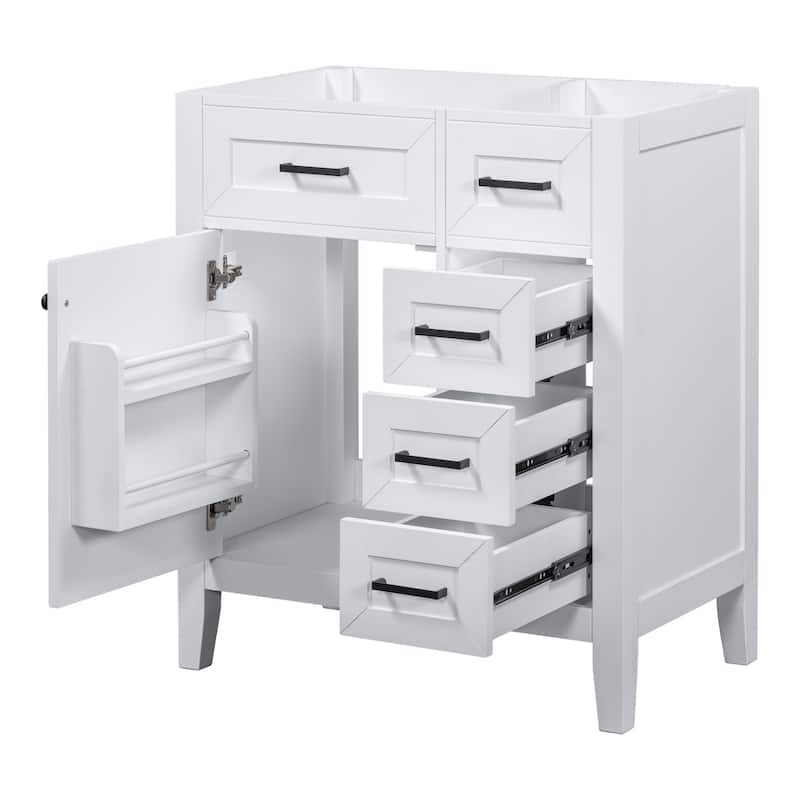 (Base Only) 30" Bathroom Vanity without Sink, Bathroom Cabinet with Drawers