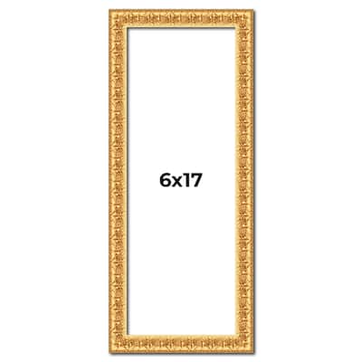 6x17 Frame Gold Real Wood Picture Frame Width 1 inches | Interior