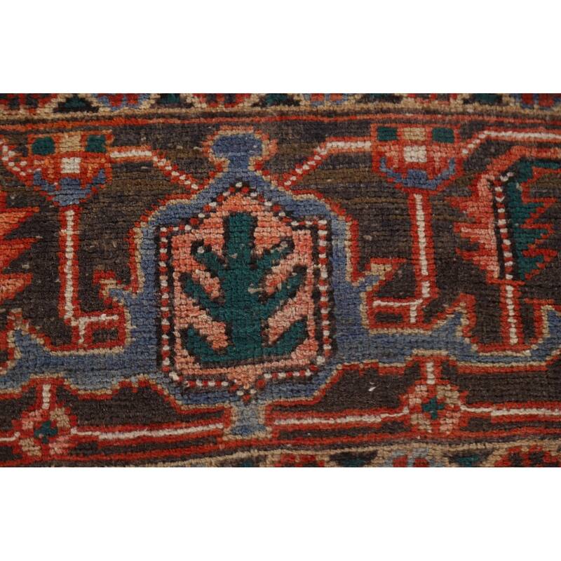 Hand Knotted Oriental 100% Wool Carpet Traditional Medallion Red Heriz Area Rug - 12' 8'' X 9' 9''