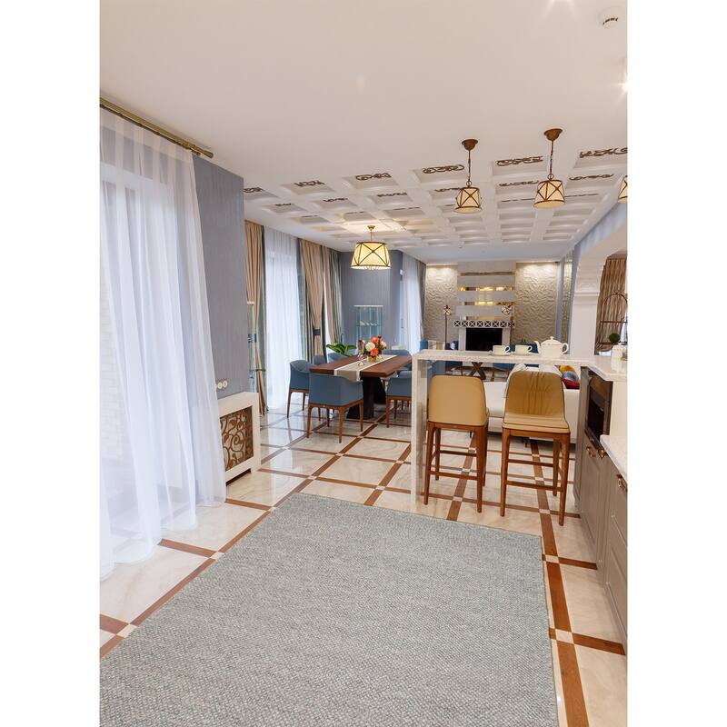 ECARPETGALLERY Braid weave Sienna Teal Wool Rug - 5'1 x 8'1