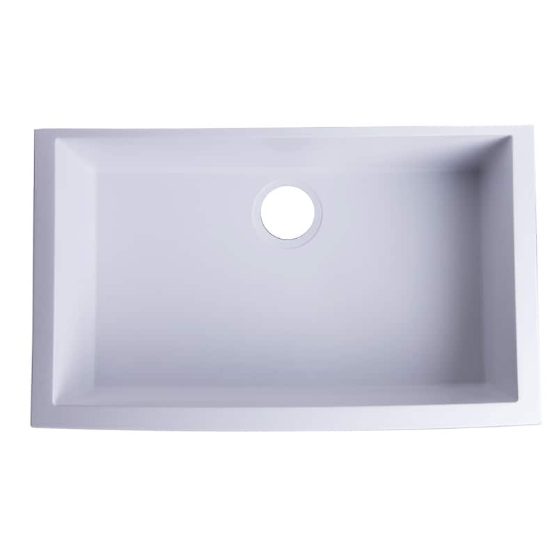 Alfi White Granite Composite 30-inch Undermount Single Bowl Kitchen Sink