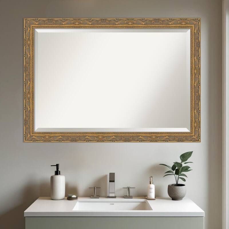 Filigree Beveled Framed Bathroom Vanity Wall Mirror