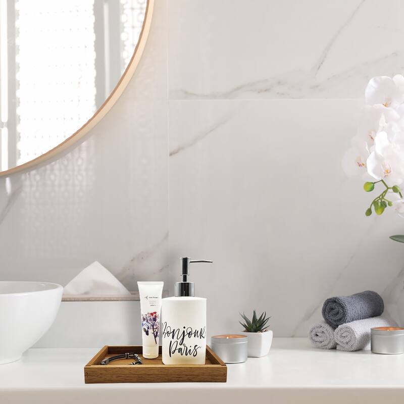 Acacia Wood Bathroom Accessory Set Collection