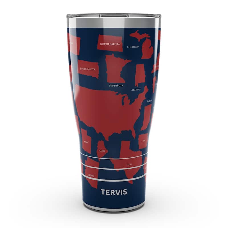 Tervis Traveler Americana Stateside Triple Walled Insulated Travel Tumbler, Stainless Steel - 30oz