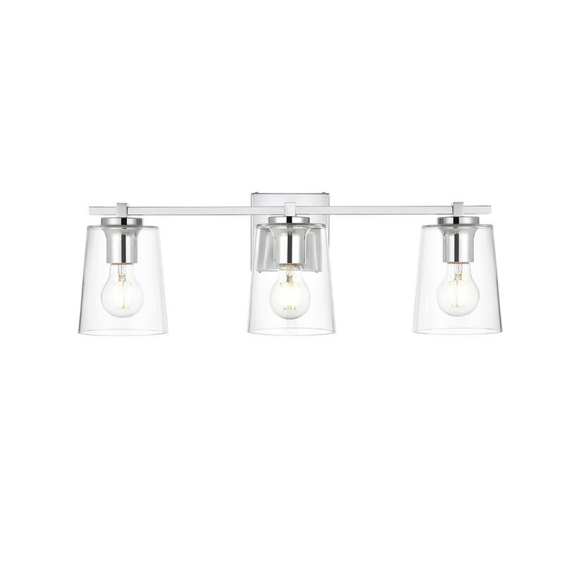 Kelly 1 Light Black and Clear Bath Sconce - Chrome - 23