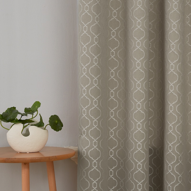 Deconovo Geometric Knitting Room Darkening Grommet Curtain(2 Panels)