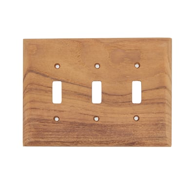 Teak 3 Toggle Switch Cover/Plate - Switch Cover