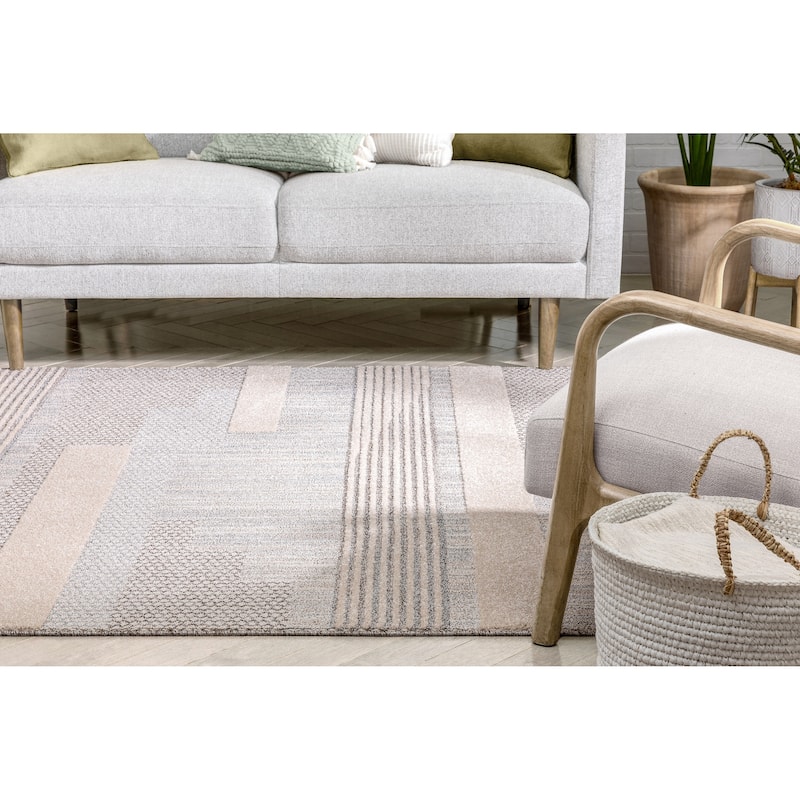 Well Woven Harlow Briar Contemporary Geometric Abstract Area Rug