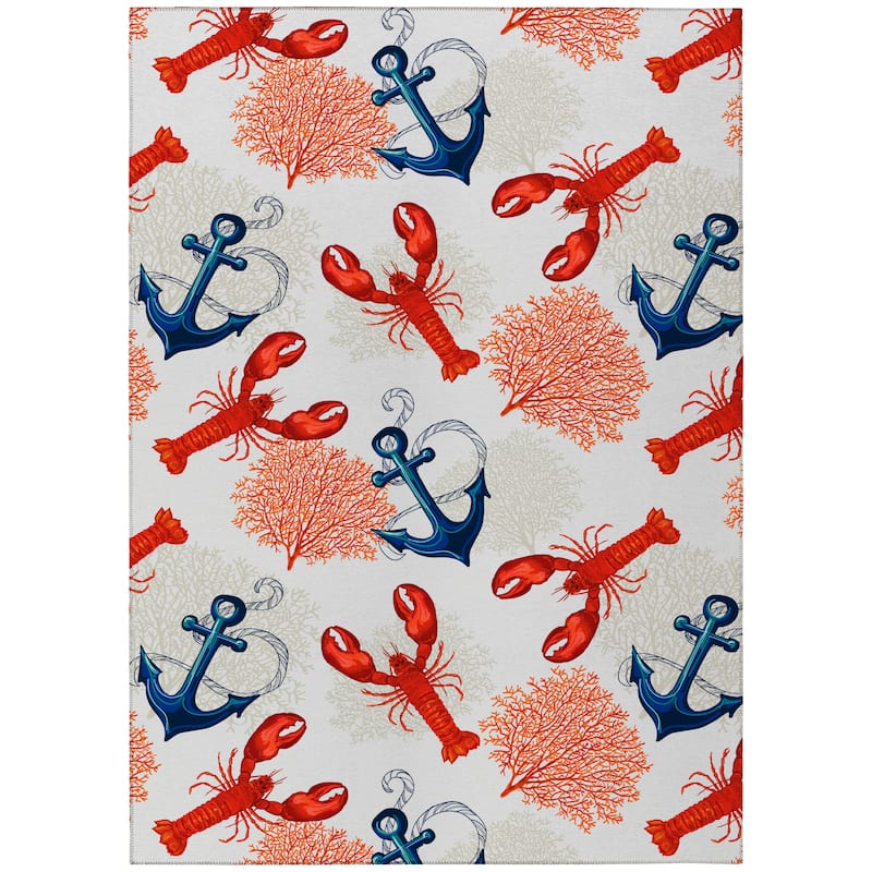 Indoor/Outdoor Harpswell Lobster Anchor Washable Rug - 9' x 12'