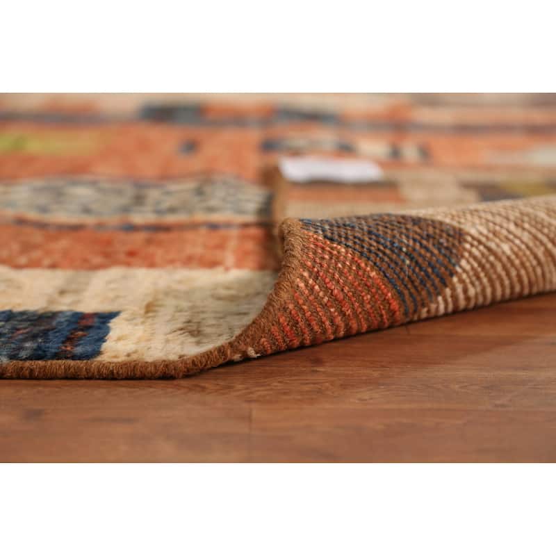 Orange Moroccan Oriental Area Rug Hand-Knotted Bedroom Wool Carpet - 6'10" x 9'7"