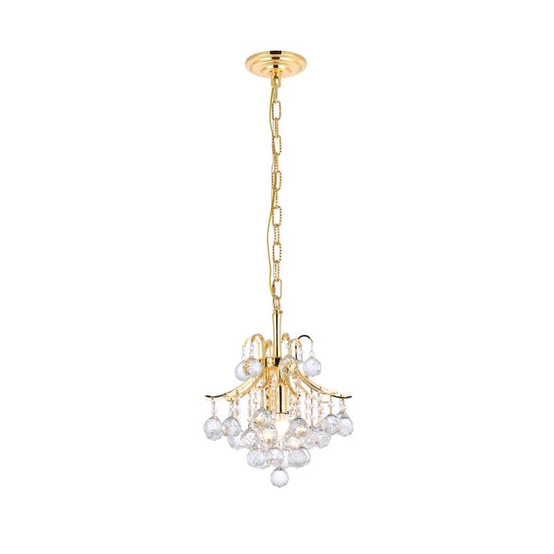 Fleur Illumination 3 light Gold Pendant - royal cut crystals/Gold