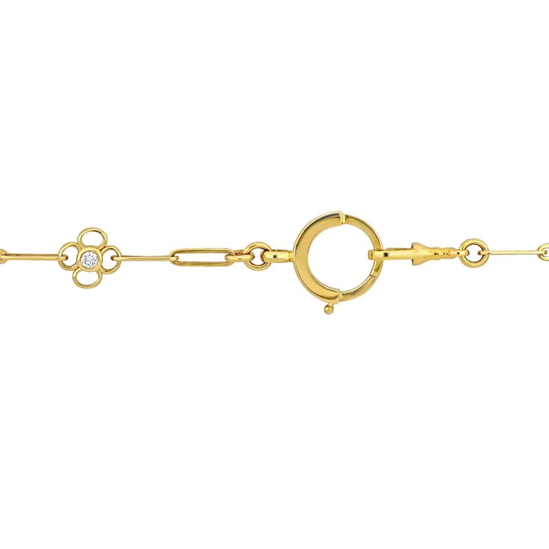 Miadora 1/8ct TDW Diamond Paperclip Necklace in 14k Yellow Gold- 31 in