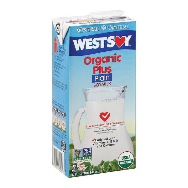 Westsoy Organic Plain - Plus - Case of 12 - 32 Fl oz.