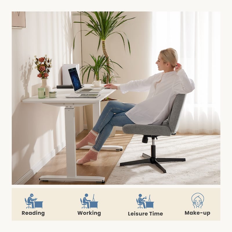 Armless Ergonomic Swivel Seat with Wide U-Shaped Backrest