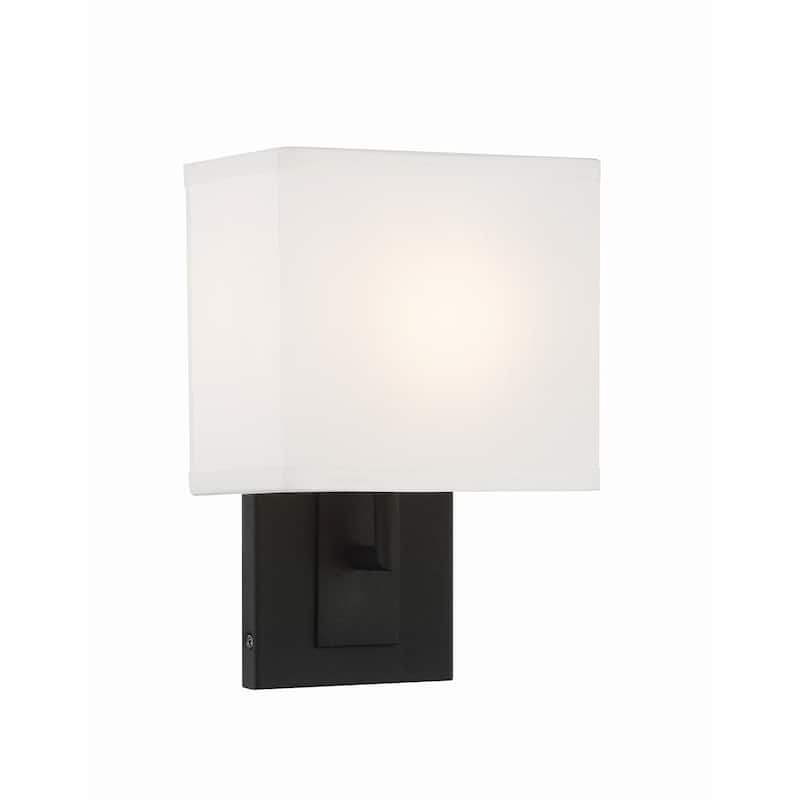 Brent 1 Light Black Forged Sconce - 7"W x 10"H x 4"D