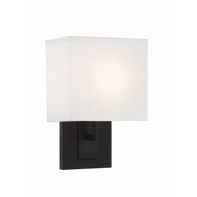 Brent 1 Light Black Forged Sconce - 7"W x 10"H x 4"D