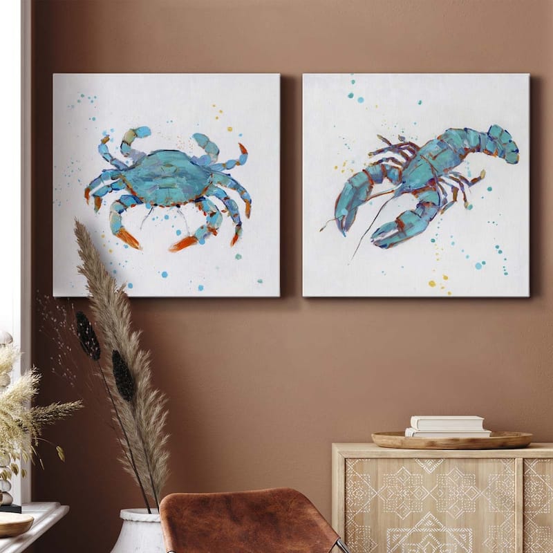 Bubbly Blue Crab-Premium Gallery Wrapped Canvas - Ready to Hang