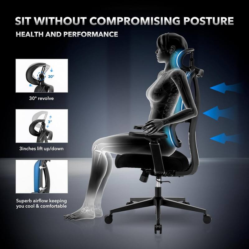 TAKE UR SEAT Executive Mesh Ergonomic Chair - 29.9" x 29.9" x 47.5"