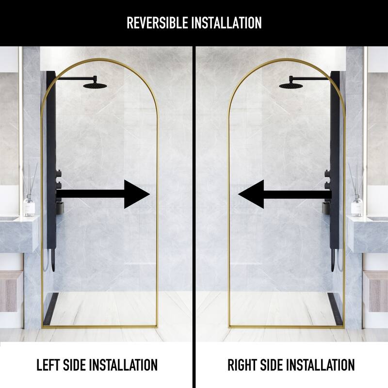 VIGO Arden 34" W x 78" H Framed Fixed Shower Screen