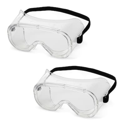 Non Vented Anti-Fog/Anti-Splash Safety Goggles - 2 Pack
