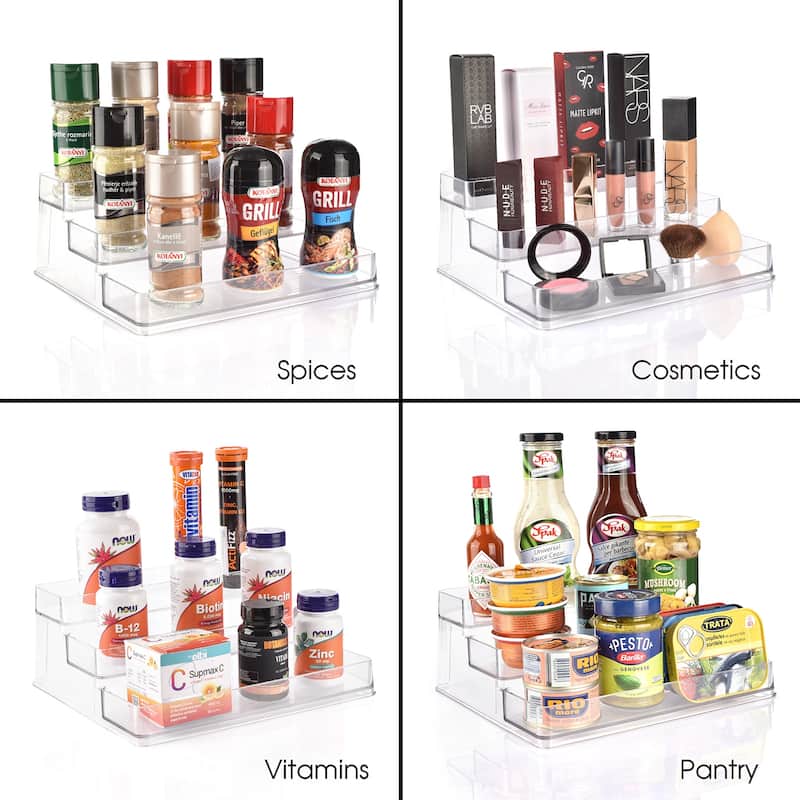 Sorbus Spices Organizer Set with Lazy Susan and 3-Tier Spice Shelf - 10" L x 9.25" W x 4" H