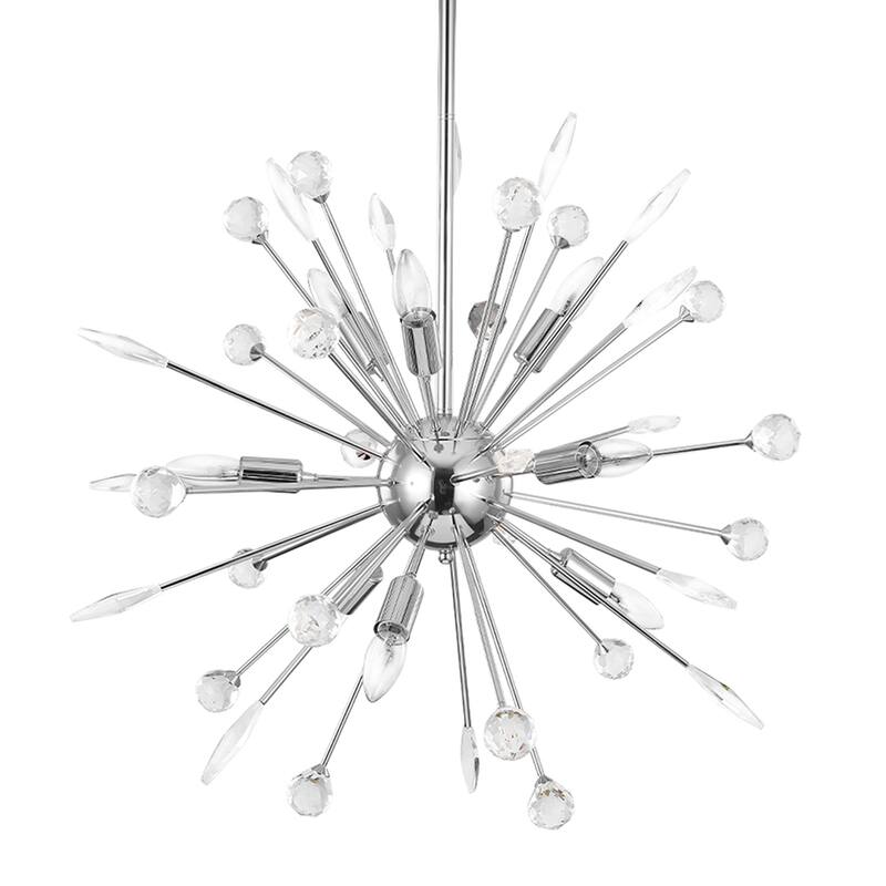 9/12-Light Modern Sputnik Sphere Starburst Crystal Chandelier Semi-Sphere Globe Pendant Light