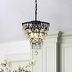 preview thumbnail 8 of 7, 3 Light Glam Crystal Tier Pendant Chandelier