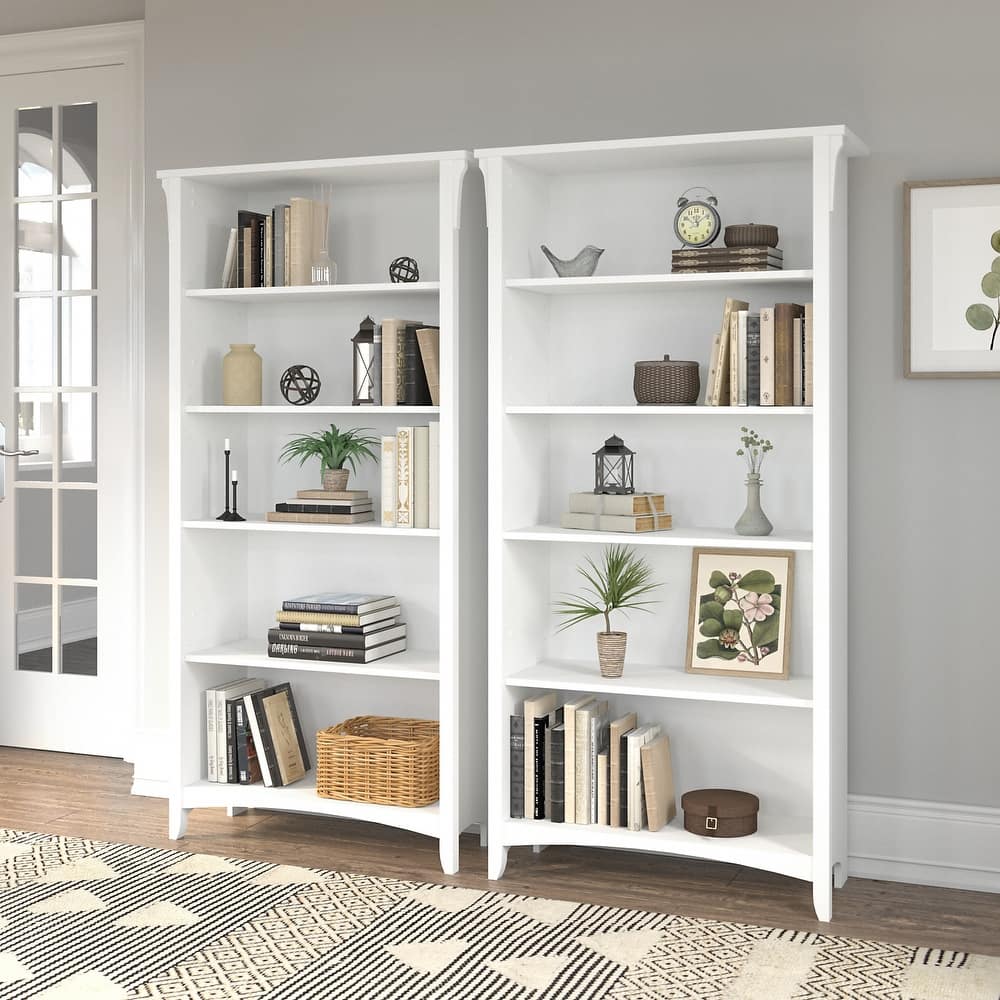 Salinas Tall 5-shelf Bookcase (Set of 2) by Bush Furniture