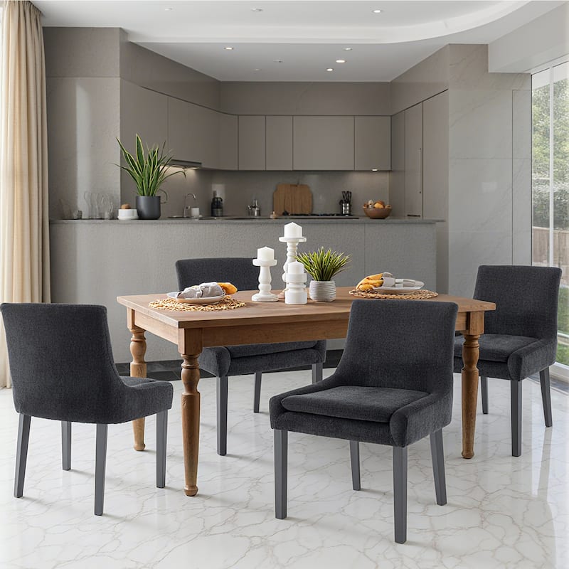 RENEWLINE Mid-Century Modern Corduroy Upholstered Dining Chairs with Solid Wood Legs,Set of 2/4/6