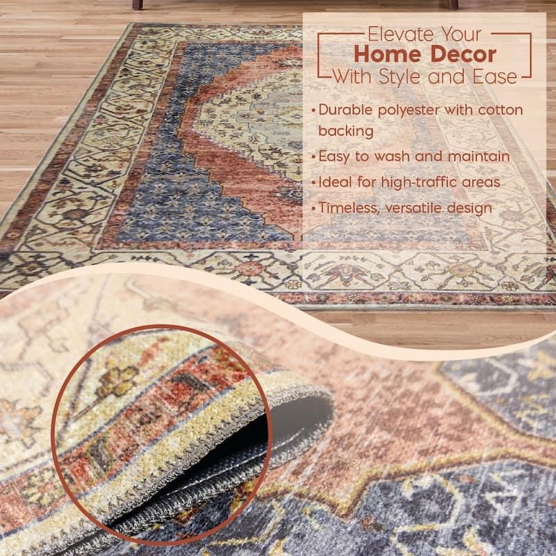 L'Baiet Rachel Multicolor Traditional Machine Washable Rug