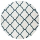 preview thumbnail 143 of 145, SAFAVIEH Hudson Shag Ariola Trellis 2-inch Thick Rug 7' Round - Ivory/Steel Blue