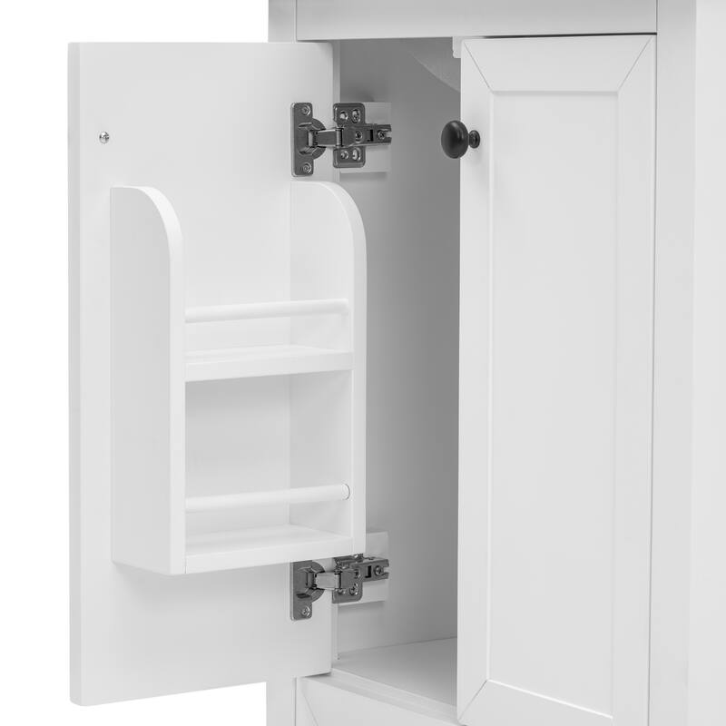 24 in. W x 18.3 in. D x 35 in. H Single Sink Freestanding Bath Vanity in White with White Ceramic Sink