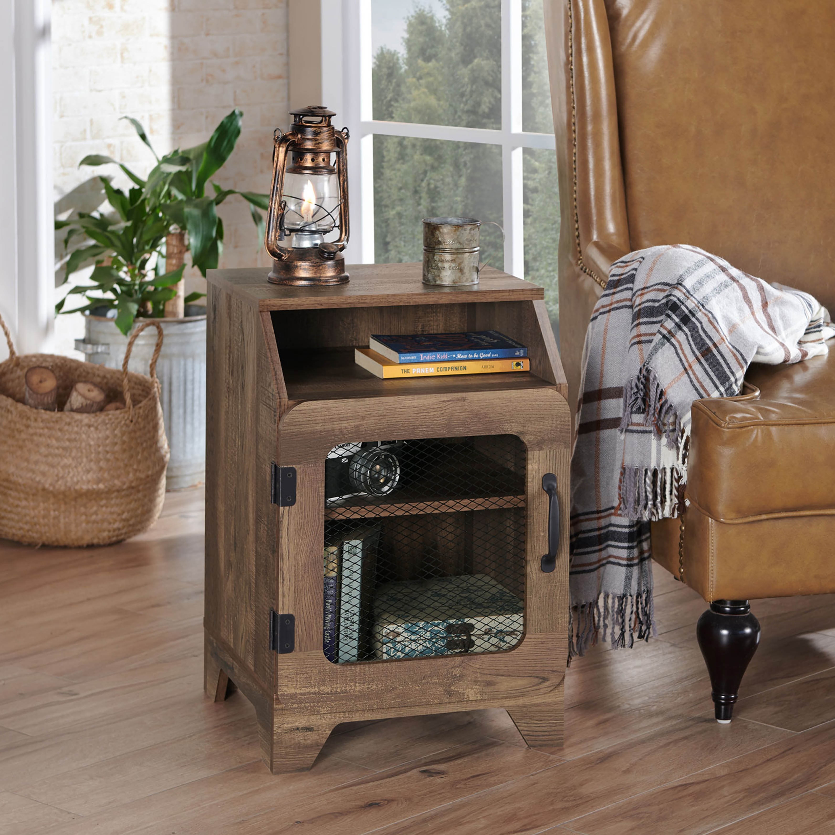 DH BASIC Rustic Oak 16-inch 3-Shelf End Table