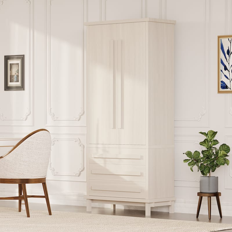 Christopher Knight Home - Linda 70" Kitchen Pantry Cabinet with Adjustable Shelves, 3 Drawers & 6 Door Racks - White