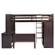 preview thumbnail 10 of 18, Twin Loft Bed with a Stand-alone bed, Shelves, Desk and Wardrobe, Black