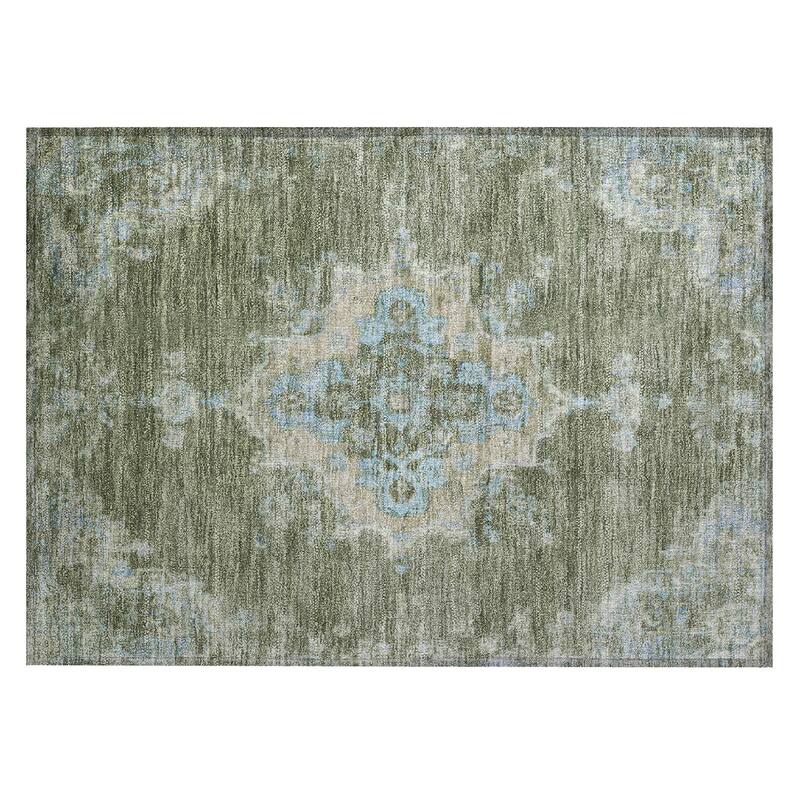 Machine Washable Indoor/ Outdoor Traditional Tabriz Chantille Rug