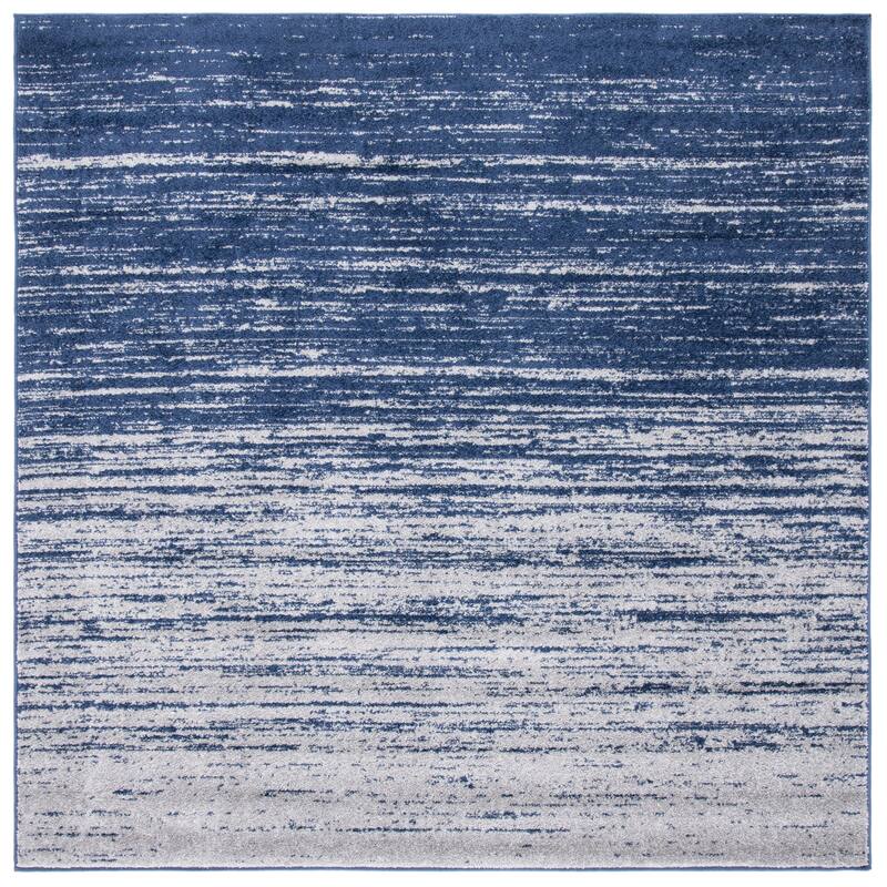 SAFAVIEH Adirondack Mieko Modern Ombre Distressed Area Rug - 6'7" Square - Navy/Grey