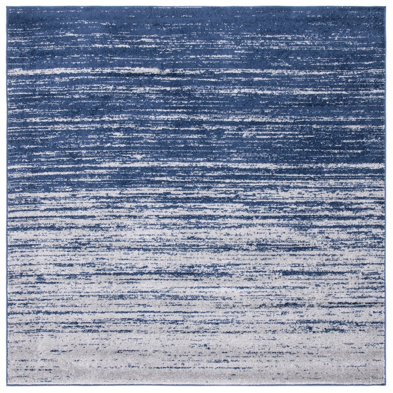 SAFAVIEH Adirondack Vera Modern Ombre Distressed Area Rug - 10' Square - Navy/Grey - Square