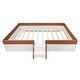 preview thumbnail 11 of 11, Full Size Upholstered Bed Grounded Bed Slats Platform Bed with Safety Fence and Stairs, Rectangle Framework Easy Assembly